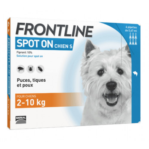 Frontline Spot-On Chien S (2-10 kg) 4 Pipettes