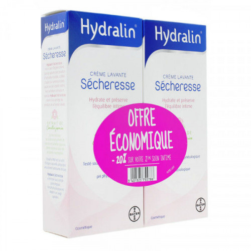 Hydralin Sécheresse Crème lavante 2 X 200 ml