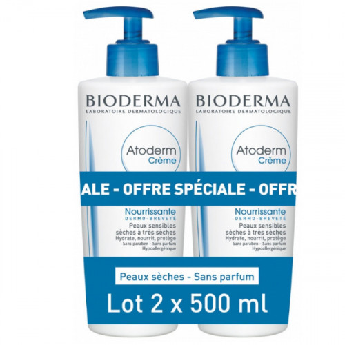 Bioderma Atoderm Crème Nourrissante Lot de 2 x 500 ml