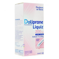 Doliprane Liquiz 200 mg sans sucre suspension buvable 12 sachets