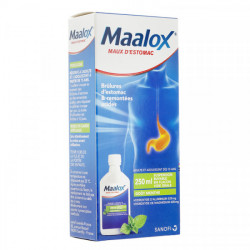 Maalox Maux d'estomac goût menthe solution buvable 250 ml