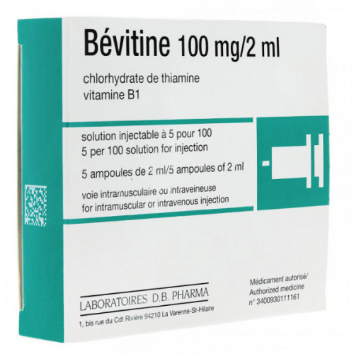 BEVITINE 100 mg/2 ml, solution injectable en ampoule