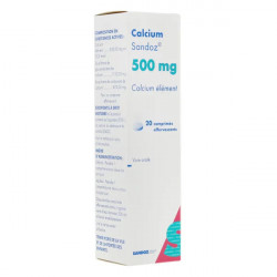 Calcium Sandoz 500mg 20 comprimés effervescents