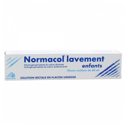 NORMACOL LAVEMENT ENFANTS, solution rectale, récipient unidose 60ml