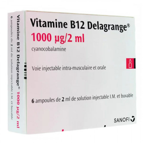 Vitamine B12 Delagrange 1000µg/2ml 6 ampoules