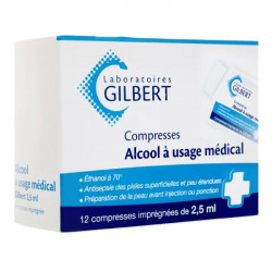 Gilbert compresse d'alcool 12 unités
