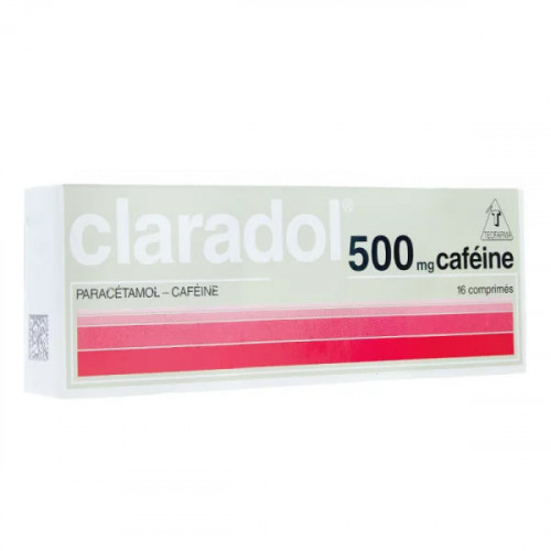 Claradol caféine 500 mg 16 comprimés