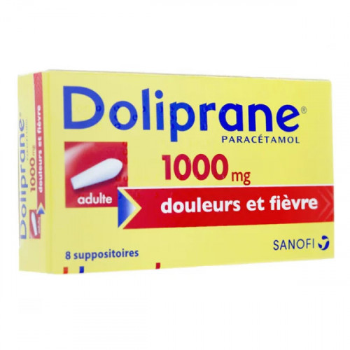 Doliprane 1000 mg adulte 8 suppositoires