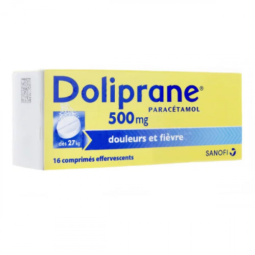 Doliprane 500 mg 16 comprimés effervescents