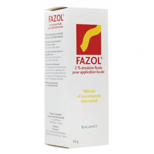 FAZOL 2 POUR CENT, émulsion fluide pour application locale, flacon de 30 g