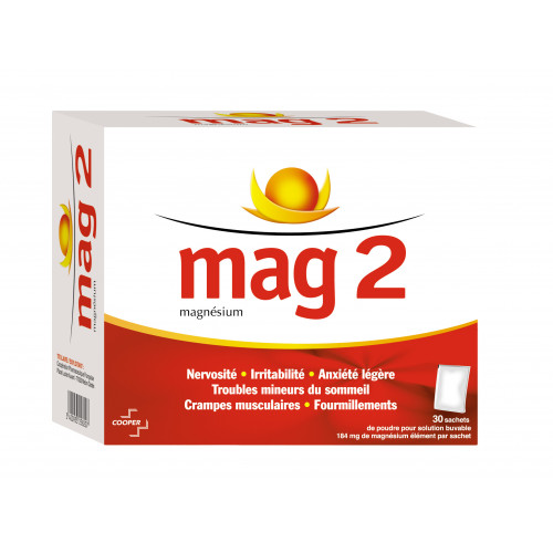 Mag 2 Magnésium 184 mg, Boite 30 sachets poudre