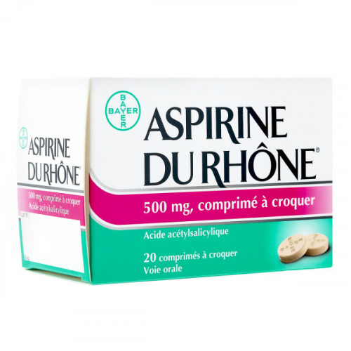 ASPIRINE DU RHONE 500 mg, 20 comprimés à croquer