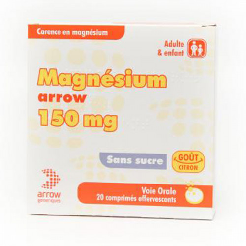 MAGNESIUM ARROW 150 mg, comprimé effervescent, boîte de 20