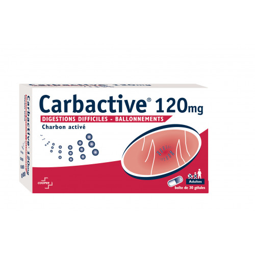 CARBACTIVE 120 mg, 30 gélules
