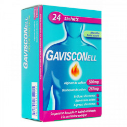 Gavisconell menthe sans sucre suspension buvable 24 sachets