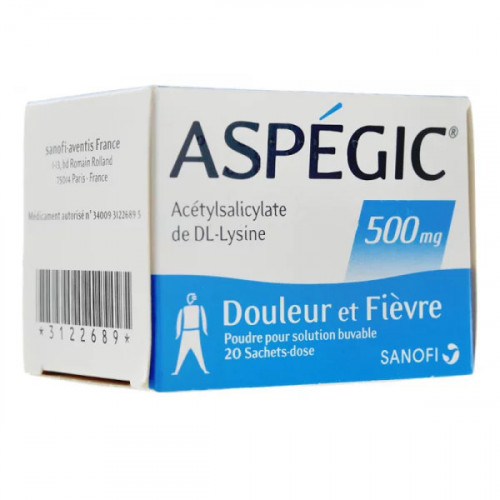 ASPEGIC 500 mg, poudre pour solution buvable, 30 sachets-dose