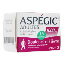 Aspégic 1000 mg adultes poudre 15 sachets