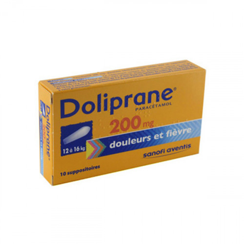 DOLIPRANE 200 mg, suppositoire, boîte de 10
