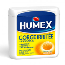 HUMEX GORGE IRRITEE LIDOCAINE, gomme orale, boîte de 30