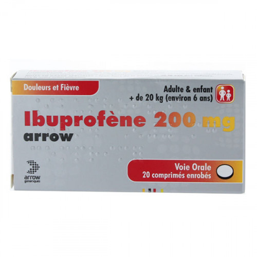 IBUPROFENE ARROW 200 mg, comprimé enrobé, boîte de 20