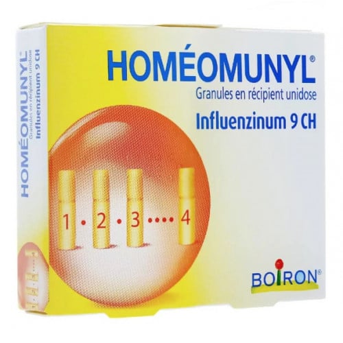 BOIRON HOMEOMUNYL Influenzinum 9CH - 4 Single-Dose Packets, Strain 2026-2027
