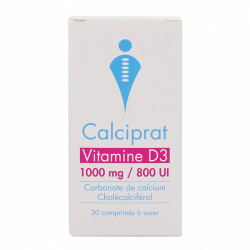 CALCIPRAT VITAMINE D3 1 000 mg/800 UI Comprimé à sucer pilulier de 30