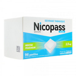 Nicopass 1,5 mg menthe fraîche 95 pastilles