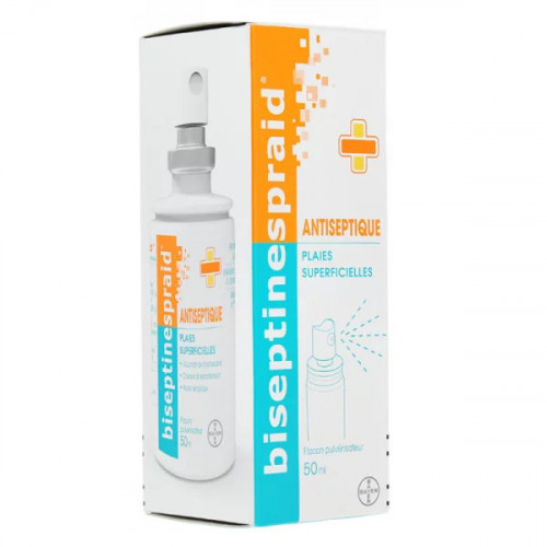 biseptine spray solution est un médicament indiqué dans l'antiseptie des  plaies superficielles