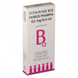 MONO VITAMINE B12 0,05 %, collyre en solution 20 récipients unidoses