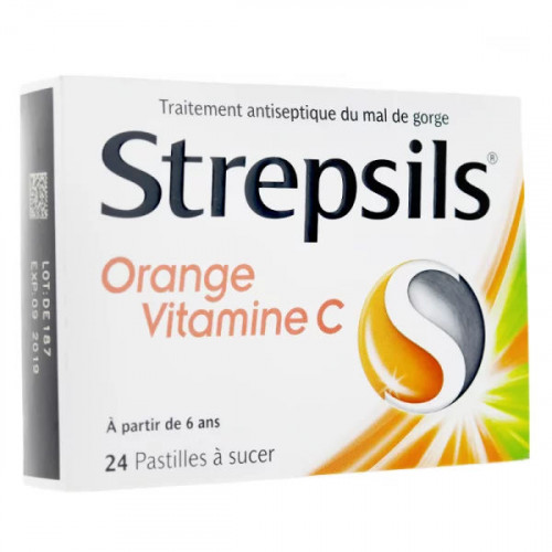 Strepsils orange vitamine C 24 pastilles