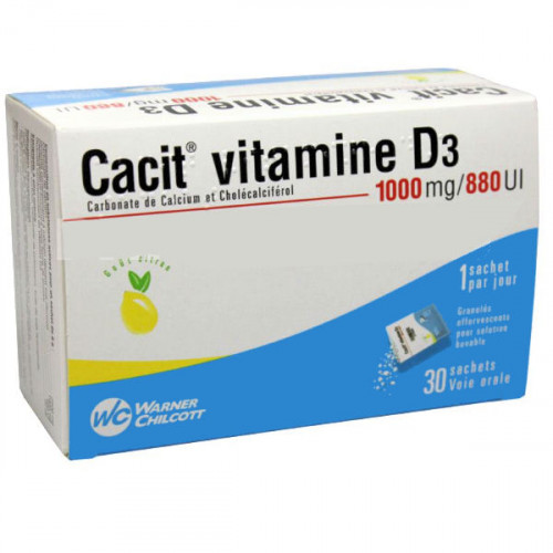 CACIT VITAMINE D3 1000 mg/880 UI, granulés effervescents pour solution buvable 90 sachets