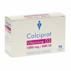 Calciprat Vitamine D3 1000 mg / 800 UI 90 comprimés à sucer