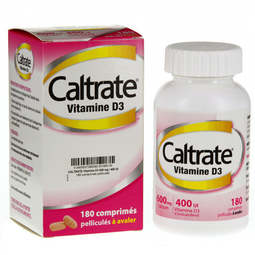 CALTRATE VITAMINE D3 600 mg/400 UI, comprimé pelliculé, flacon de 180