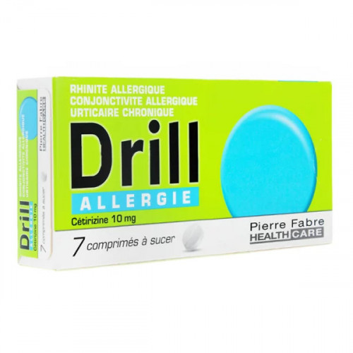 Drill Allergie Cetirizine 10 mg 7 comprimés à sucer