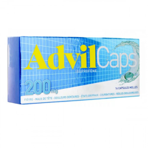 AdvilCaps 200mg 16 capsules molles