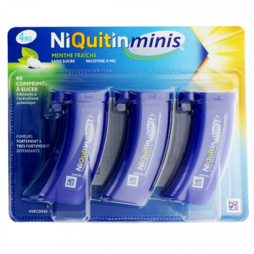 Niquitin Minis 4mg menthe fraîche sans sucre 60 comprimés