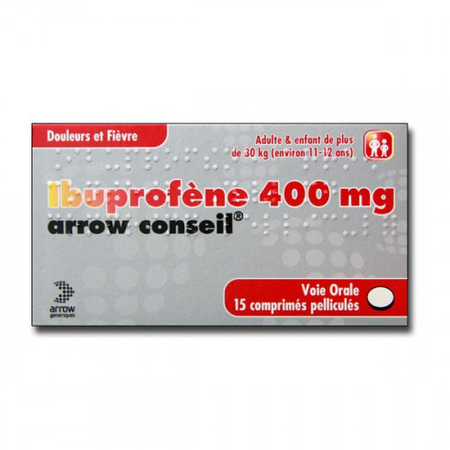 IBUPROFENE ARROW CONSEIL 400 mg, comprimé pelliculé, boîte de 15
