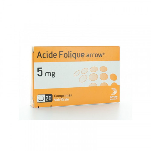 ACIDE FOLIQUE ARROW 5 mg, comprimé, boîte de 20