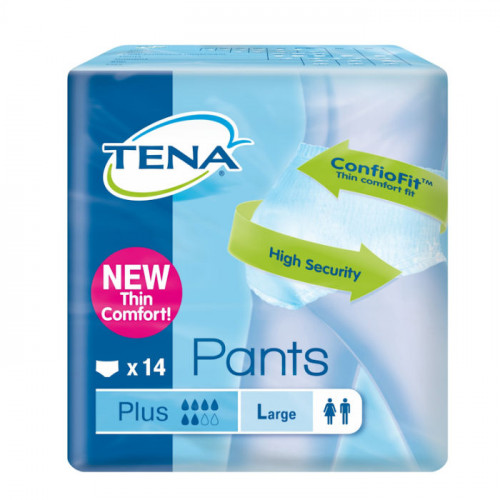 TENA PANTS PLUS Slip absorbant jetable pour incontinence urinaire, adulte, large Boîte/14