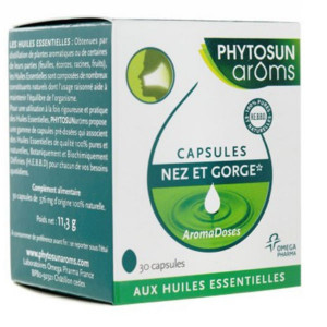 PHYTOSUNARÔMS AROMADOSES Nez et Gorge  30 Capsules  Pharmacie