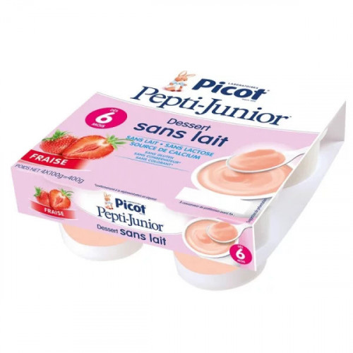 Picot Pepti-Junior crème dessert sans lait fraise 4 pots