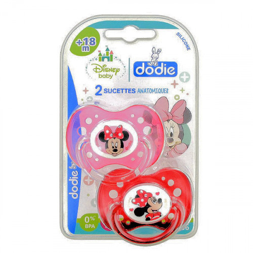 DODIE ANATOMIC SOother A66 +18 Months Silicone Minnie - 2 Soothers