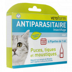 Vetoform Pipette antiparasitaire Chat 6 pipettes