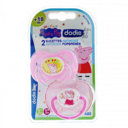 Dodie sucette anatomique silicone +18 mois Peppa Pig fille