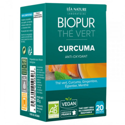 Biopur Thé Vert Curcuma Anti-Oxydant 20 Sachets