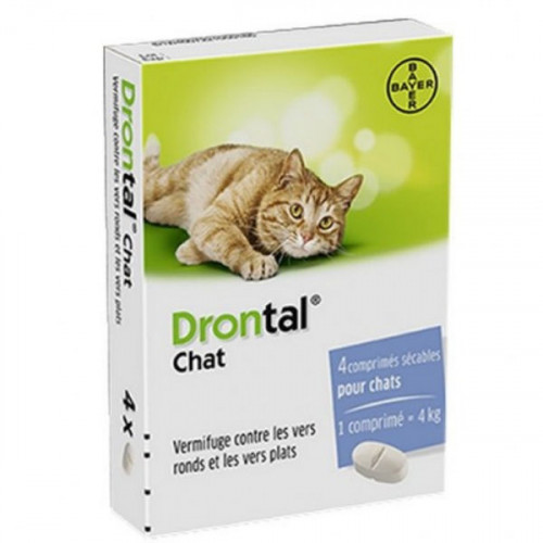 Drontal Chat - Vermifuge chat - 4 comprimés - VETOQUINOL