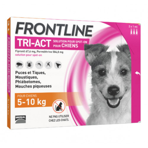 Frontline Tri Act spot on Petit chien 5 - 10 kg 3 pipettes
