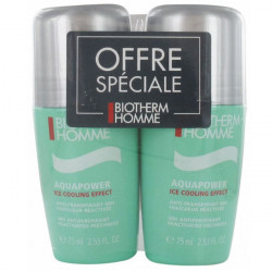 Biotherm Homme Aquapower Ice Cooling Effect Anti-Transpirant 48H Roll-On Lot de 2 x 75 ml 