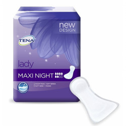TENA LADY MAXI NIGHT - Protection anatomique adhésive pour incontinence urinaire légère, nocturne - sac 12