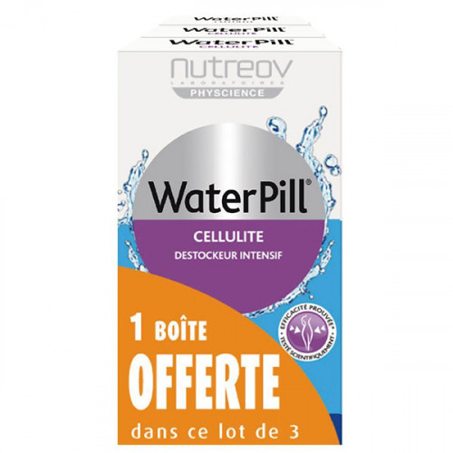 Nutreov Water Pill Cellulite 20 Comprimés, lot de 3 dont 1 Bôte Offerte